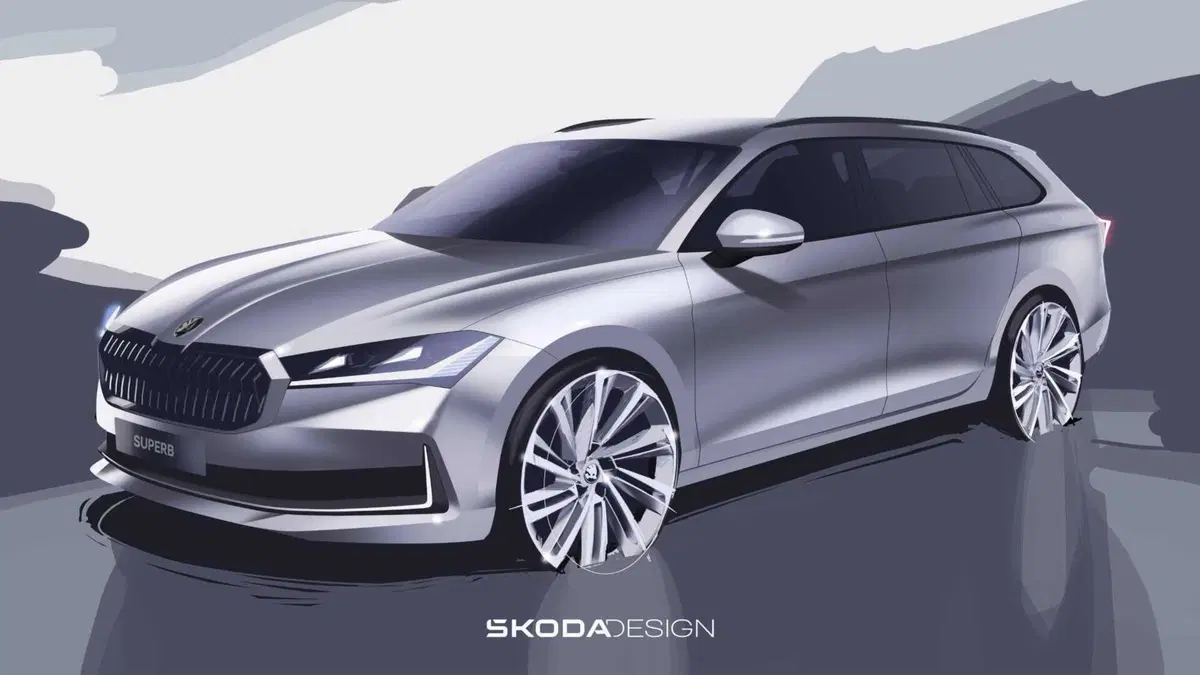 Skoda Superb, l'ammiraglia ceca è più filante, i primi disegni (2)