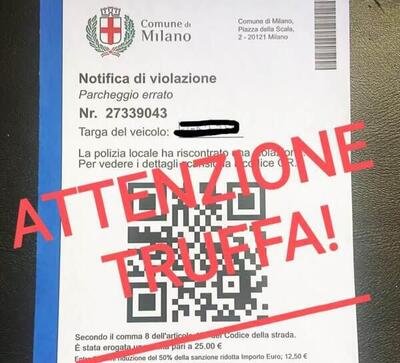 Milano, multe false sui parabrezza: attenzione ai tentativi di phishing