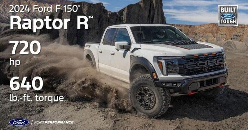 Ford F-150 Raptor: sale la potenza a 720 CV per il 2024