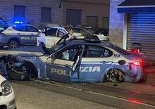 Torino: volante della Polizia colpita, agenti feriti, Alfa Giulia distrutta