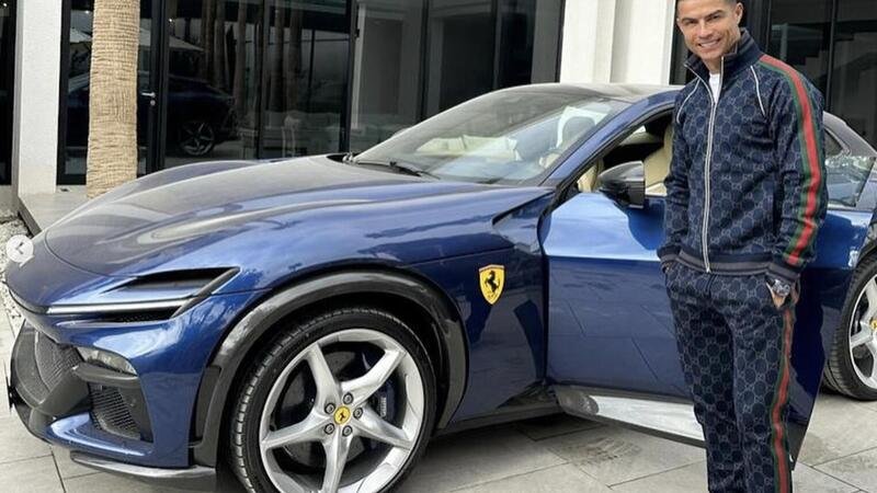 L&#039;auto di famiglia sui social di Cristiano Ronaldo: Ferrari Purosangue