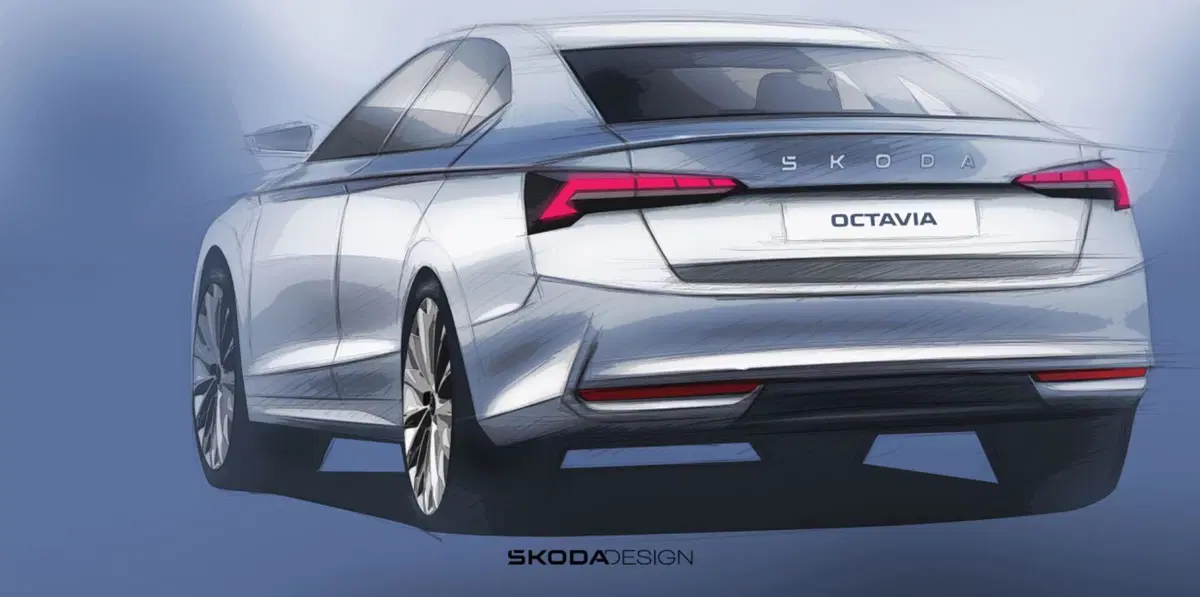 Skoda Octavia 2024 ecco i disegni concettuali, reveal il 14 febbraio (2)