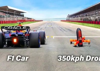 F1. Il drone più veloce del mondo insegue la Red Bull di Max Verstappen [VIDEO]