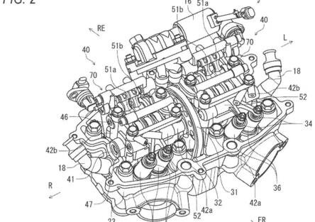 Due cilindri e fasatura variabile, c'è un brevetto Suzuki