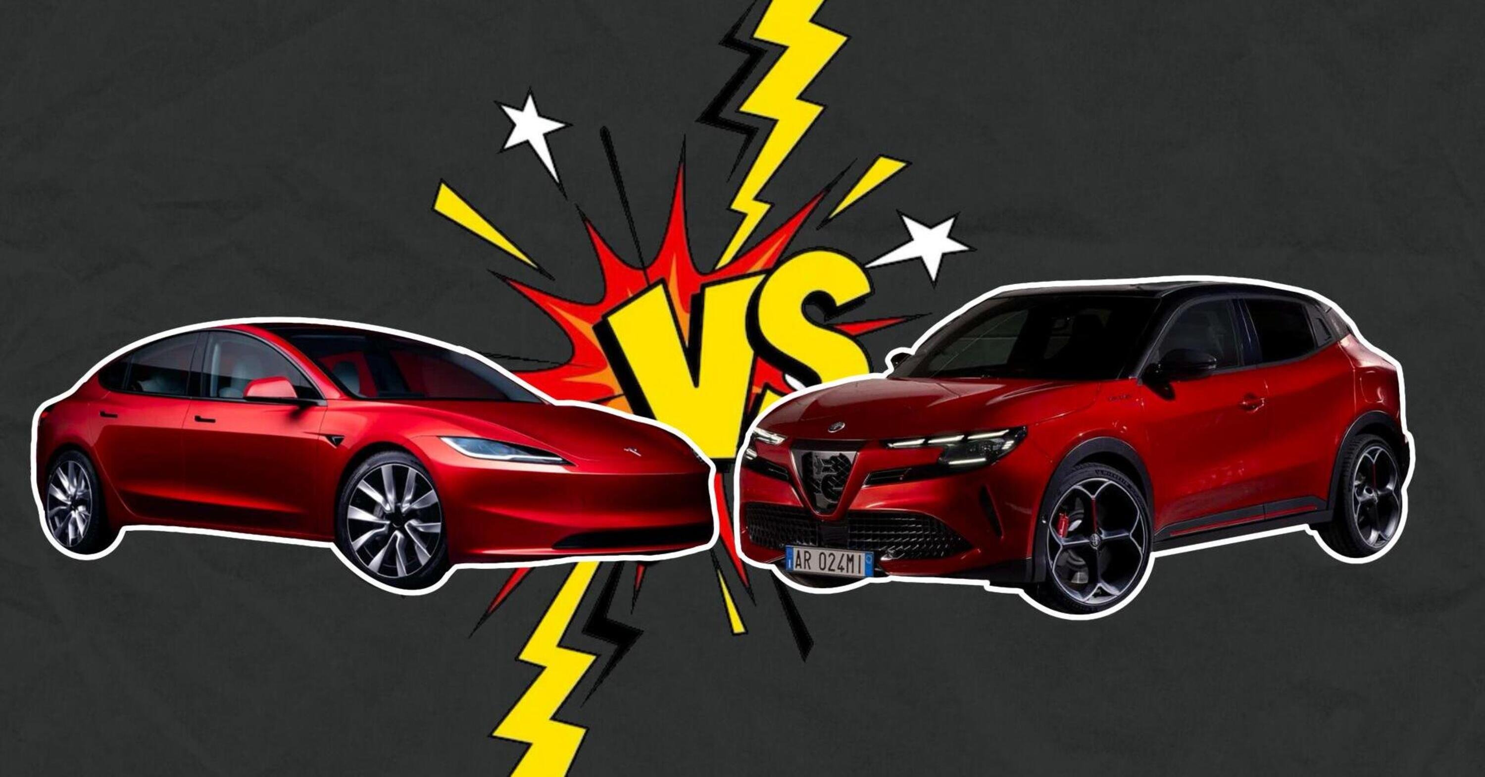 Alfa Romeo Junior VS Tesla Model 3 ribassata: chi vince e chi perde&hellip;