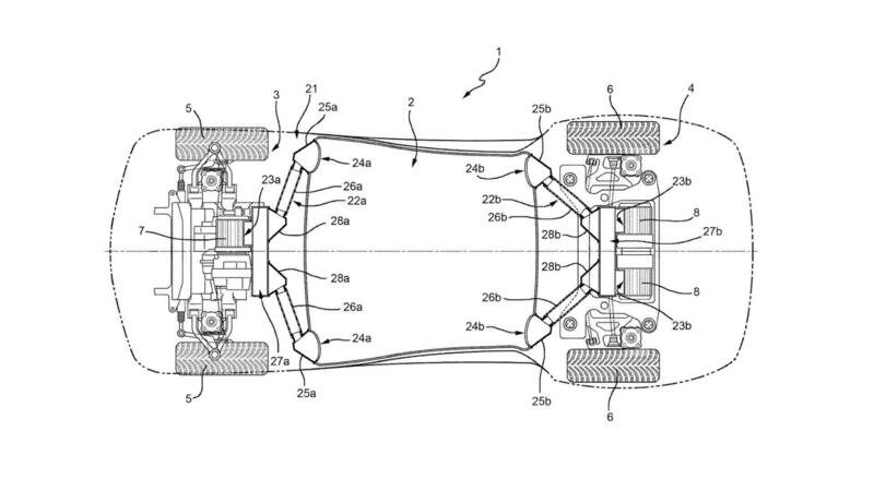 Ferrari elettrica, il brevetto di una trimotore con generatore di suoni aerodinamico
