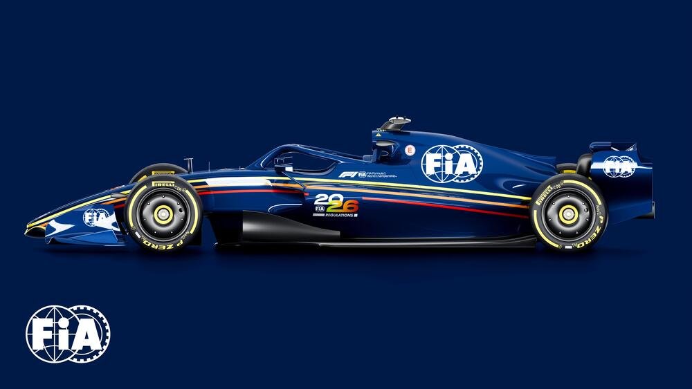 Il rendering diffuso dalla FIA delle monoposto F1 2026