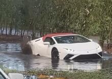 Lamborghini Huracan salvata per un pelo... dall'uragano [VIDEO]