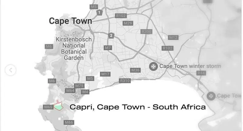 L'area di Capri, vicino Cape Town indicata da Alfa Romeo