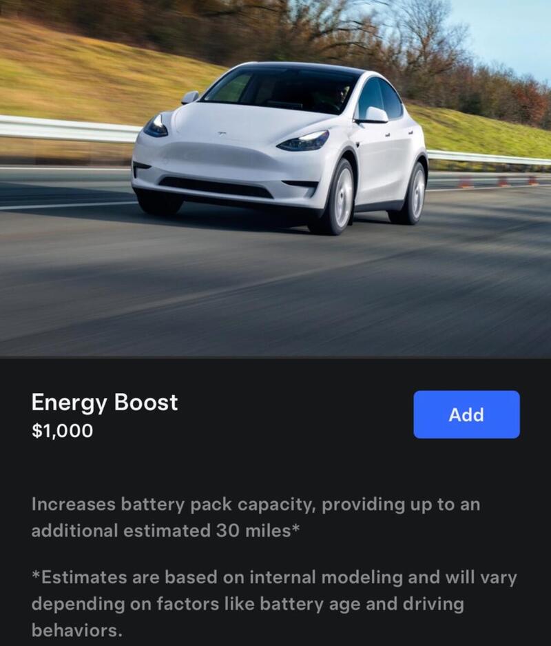 Tesla: arriva l&#039;aiutino alla batteria della Model Y, per&ograve; a pagamento