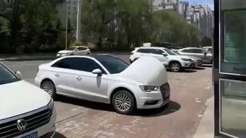 Le foto delle auto "beluga" con le bolle sul cofano non sono quello che sembrano