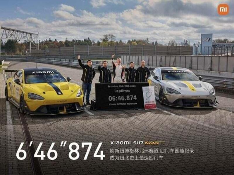 Xiaomi SU7 Ultra: il prototipo brucia il record al Ring