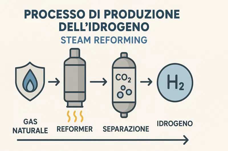 La produzione di idrogeno dal metano con il metodo dello steam reforming