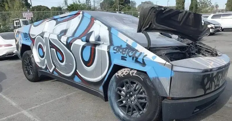 Irreparabile: questo Tesla Cybertruck &egrave; passato per le mani dei dimostranti anti Musk