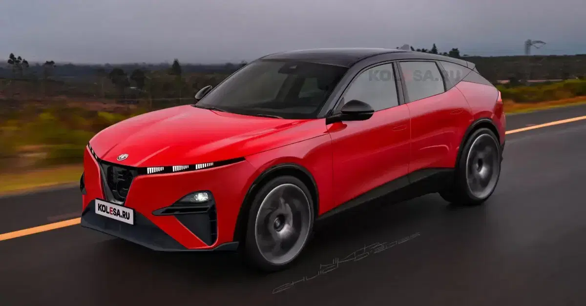 Alfa Romeo Stelvio: il render fedele ai brevetti, la "coda" scivola un po'...