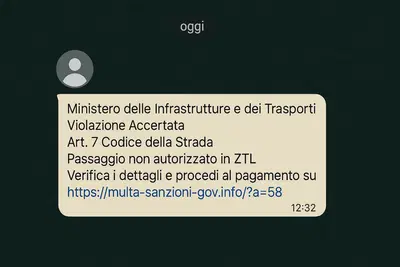 Multa ZTL via WhatsApp, &egrave; una truffa, non pagare nulla