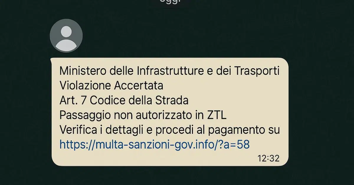 Multa ZTL via WhatsApp, &egrave; una truffa, non pagare nulla