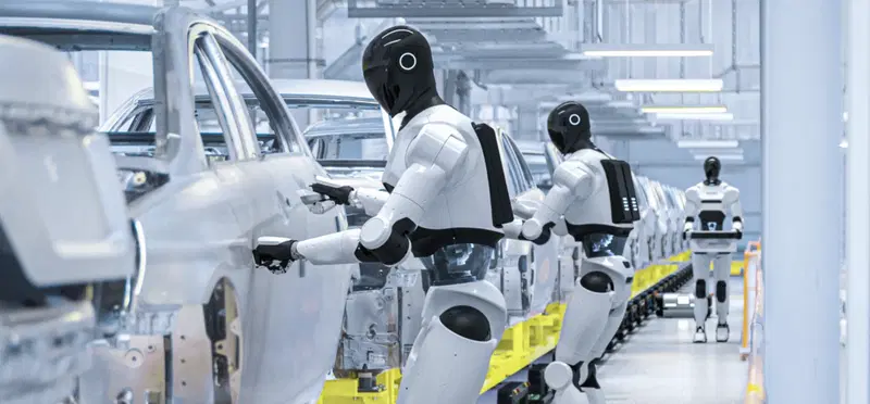 Robot umanoidi in linea di montaggio