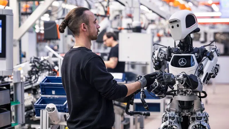 Il robot umanoide Apptronik Apollo al Digital Factory Campus&nbsp;Mercedes di Marienfelde