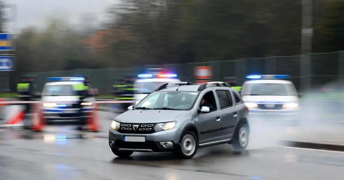Ubriaco prova a driftare davanti alla polizia, Dacia finisce contro una BMW