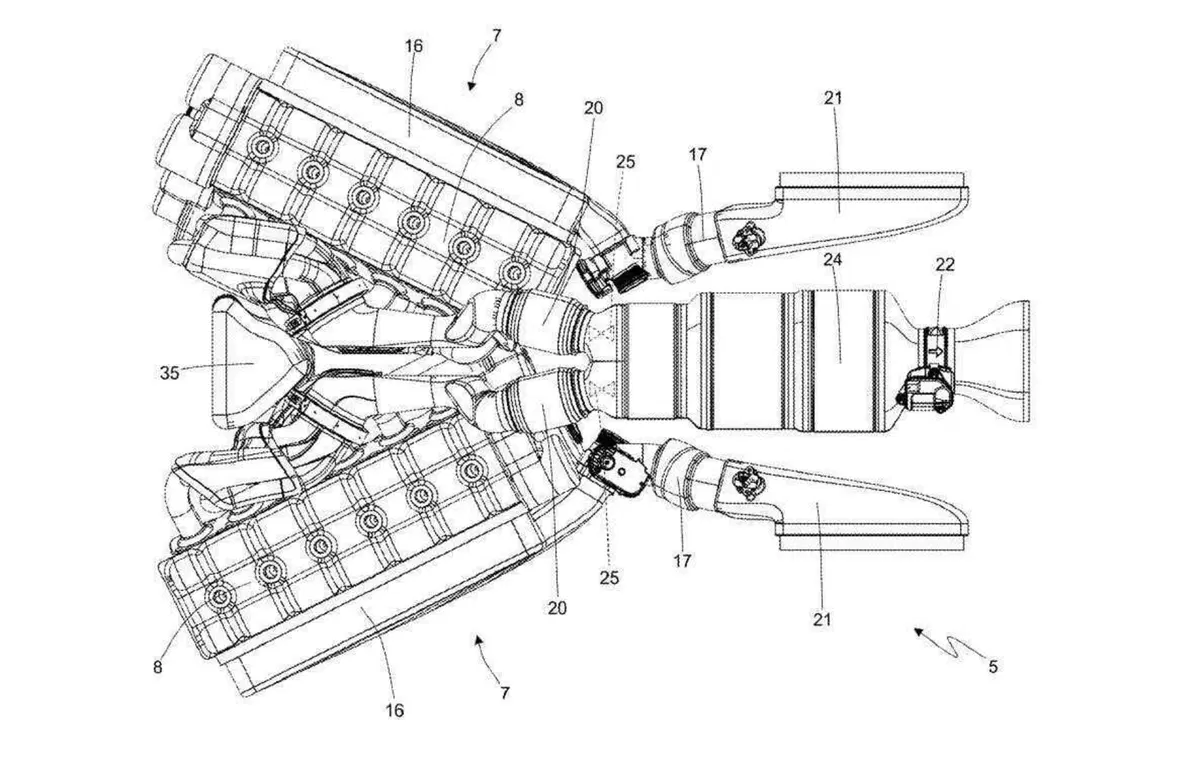 Ferrari smonta il V12 e lo reinventa: il brevetto con due sei cilindri in linea a V (2)