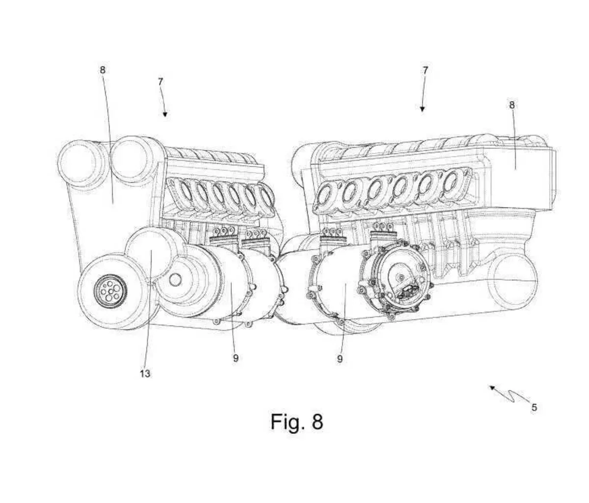 Ferrari smonta il V12 e lo reinventa: il brevetto con due sei cilindri in linea a V (5)