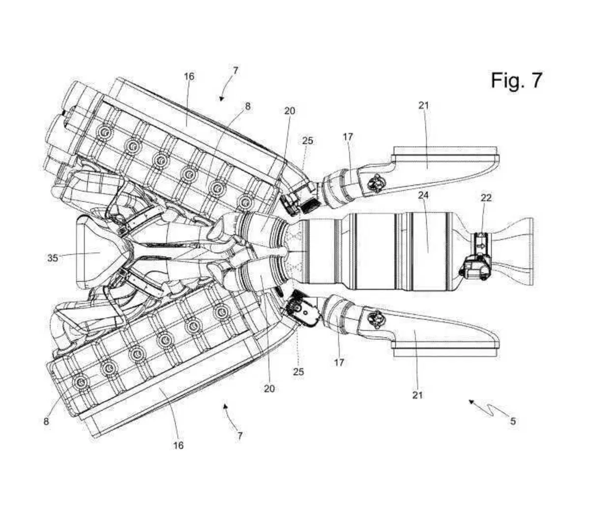 Ferrari smonta il V12 e lo reinventa: il brevetto con due sei cilindri in linea a V (6)