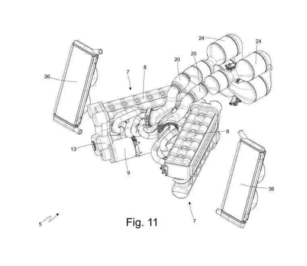 Ferrari smonta il V12 e lo reinventa: il brevetto con due sei cilindri in linea a V (12)