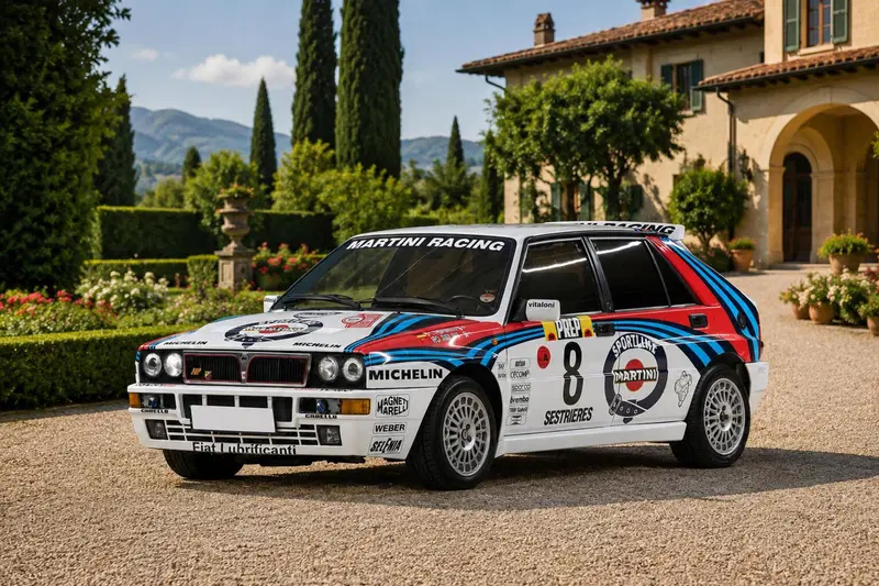 Fernando Alonso sorprende Monaco: lo spagnolo guida la Lancia Delta Martini 6, la rally car pi&ugrave; rara di sempre