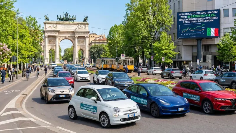 Mercato auto Italia, maggio in crescita: ibride sempre pi&ugrave; dominanti, accelerano BEV e PHEV