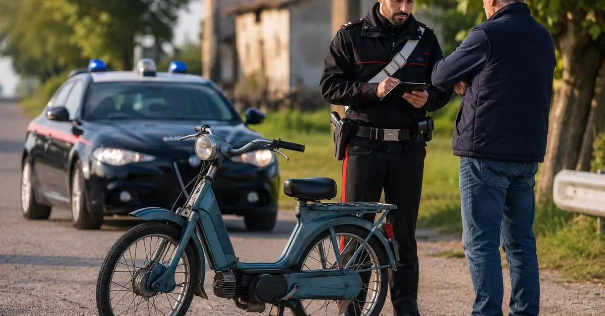 Piaggio Ciao rubato nel 1981 e ritrovato dopo 45 anni: fermato senza casco, scatta la scoperta incredibile