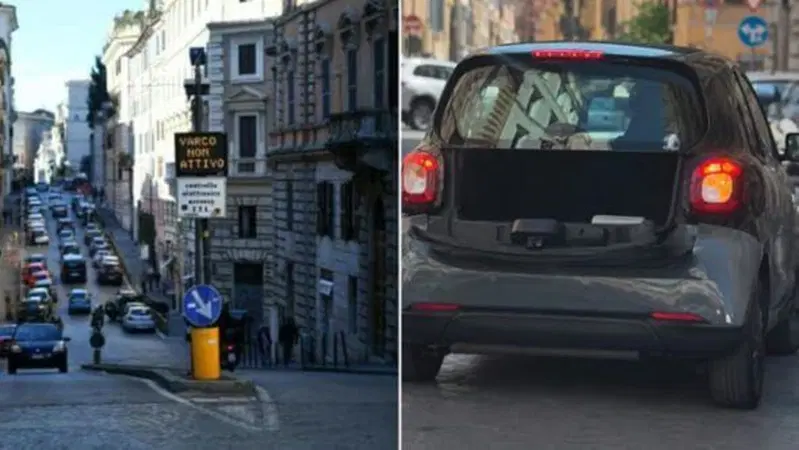 Roma, Smart nel varco ZTL con il portellone aperto: il trucco assurdo in via Urbana