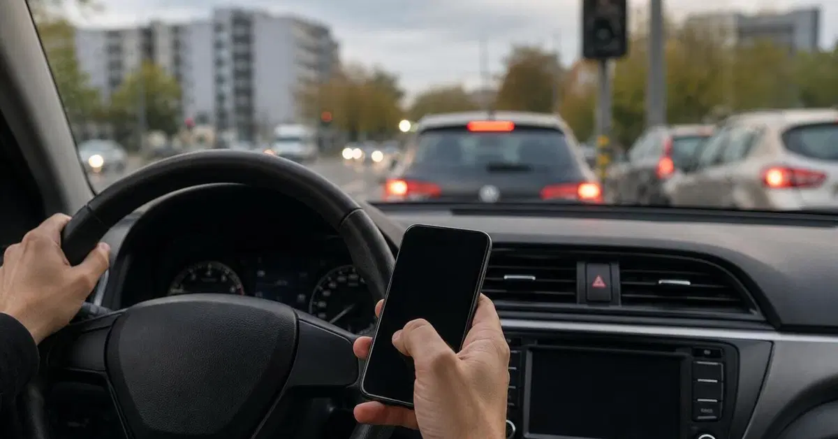 Cellulare al semaforo rosso: perch&eacute; rischi fino a 1.000 euro di multa anche se l'auto &egrave; ferma