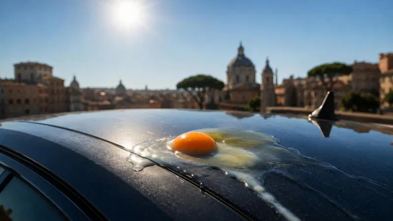 A Roma fa cos&igrave; caldo che puoi cuocere un uovo sul tetto dell&rsquo;auto