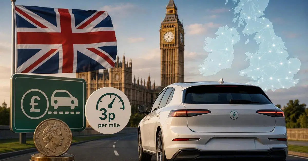 Auto elettriche, nel Regno Unito arriva la tassa a chilometraggio: 3 penny per ogni miglio dal 2028
