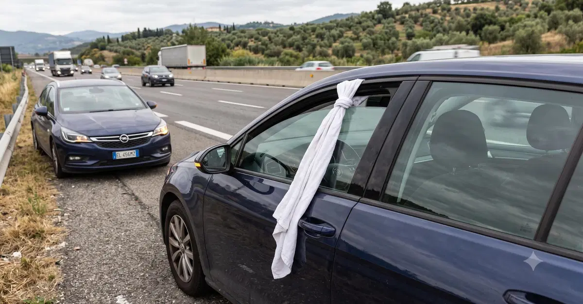 Panno bianco al finestrino dell'auto: cosa significa e a cosa serve