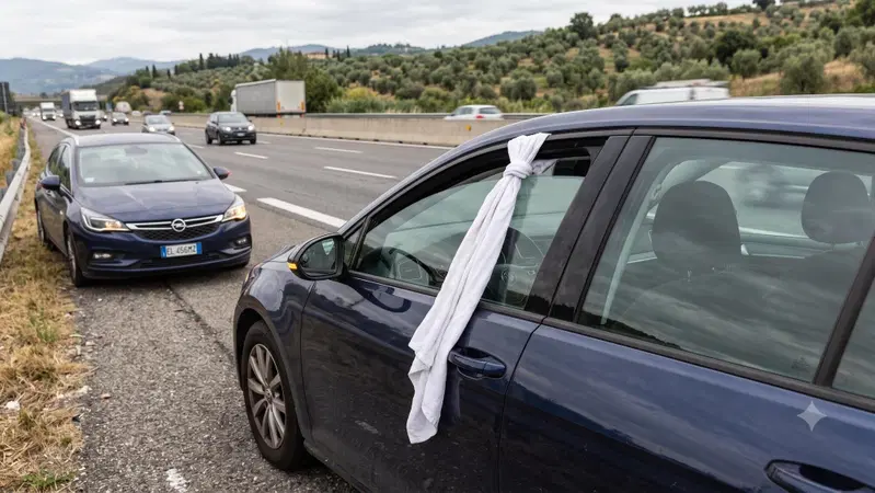 Panno bianco al finestrino dell'auto: cosa significa e a cosa serve