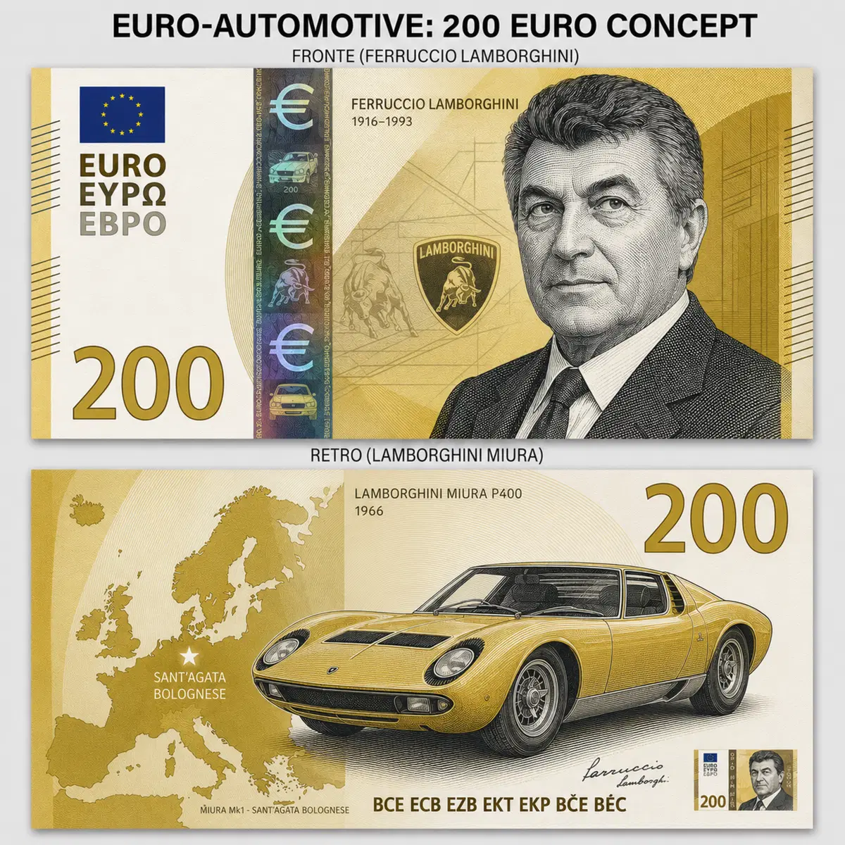 La banconota da 200 euro con Enzo Ferrari? Tutti i nuovi Euro e come li vorremmo  (6)