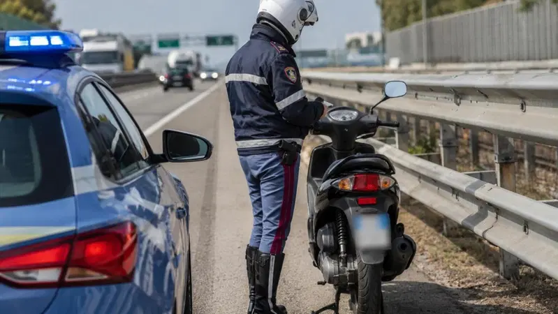 Motorino in autostrada sulla A14: fermato dalla Polizia Stradale, scatta la multa. Ecco cosa prevede il Codice della Strada