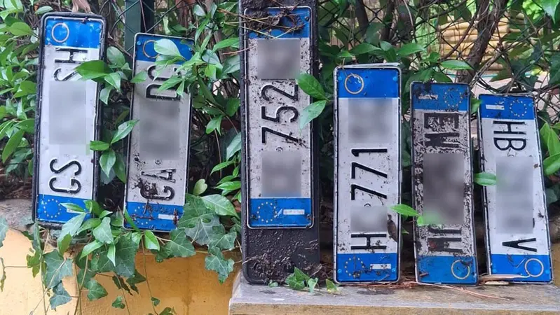 La "fossa delle Bermuda" delle auto: una pozzanghera restituisce 10 targhe e sui social scatta la caccia al tesoro