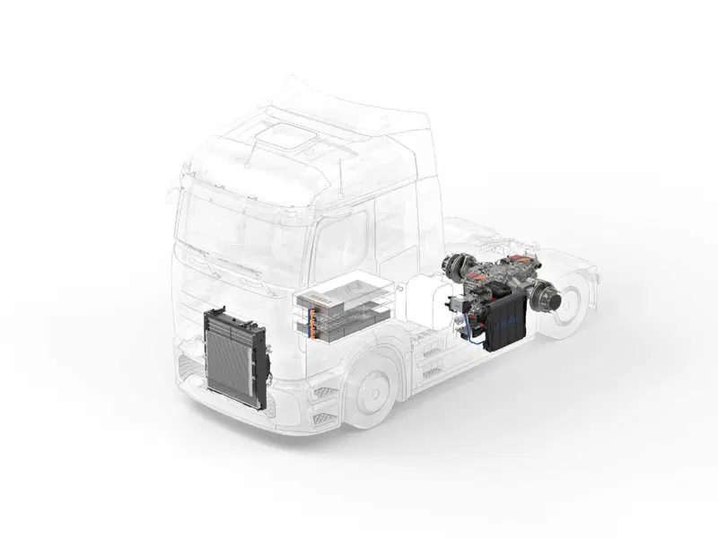 Camion dotato di range extender