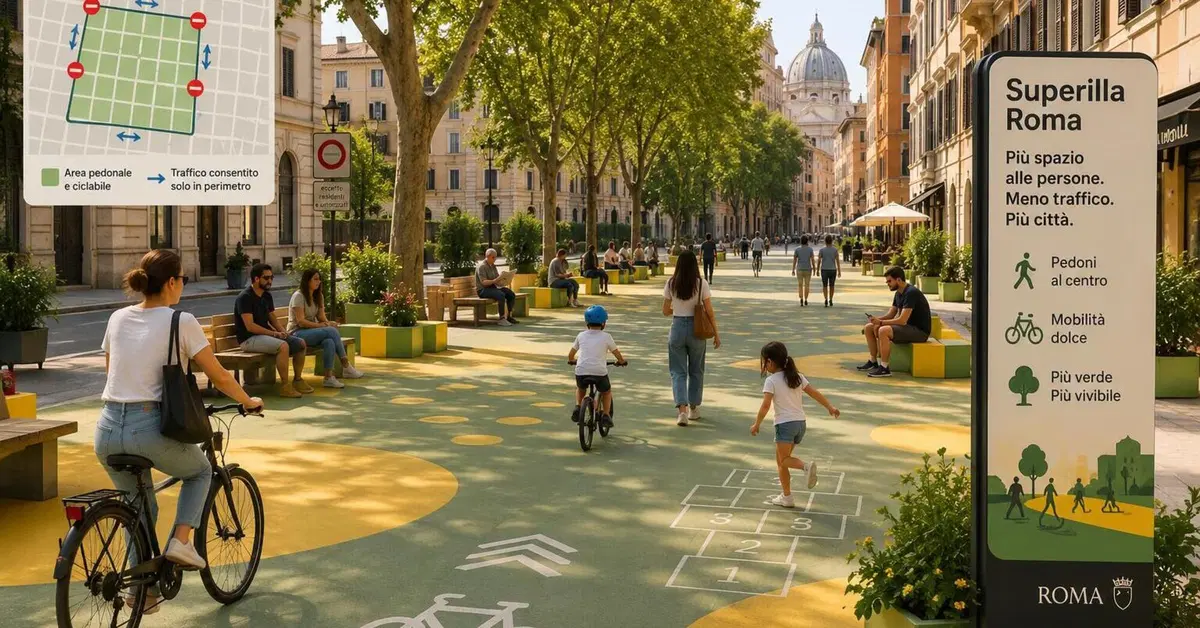 Roma sperimenta le "Superillas": arrivano gli isolati con traffico limitato ispirati a Barcellona