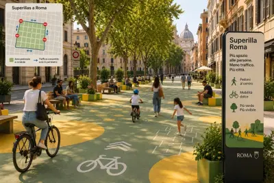 Roma sperimenta le "Superillas": arrivano gli isolati con traffico limitato ispirati a Barcellona