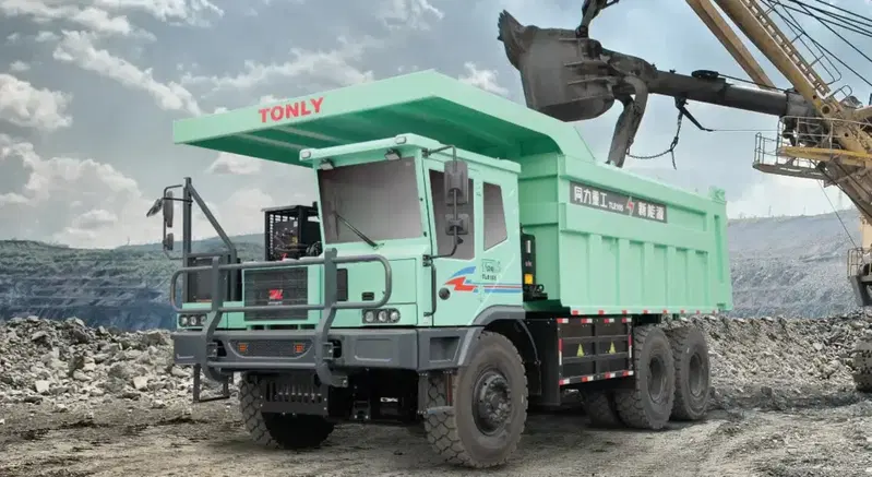 Il camion elettrico per attivit&agrave; minerarie alimentato da batterie agli ioni di litio, precedentemente lanciato da Tonly