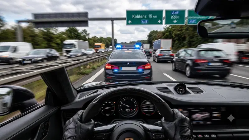 Follia a 235 km/h sull'Autobahn: si incolla al paraurti di un'auto civetta della polizia
