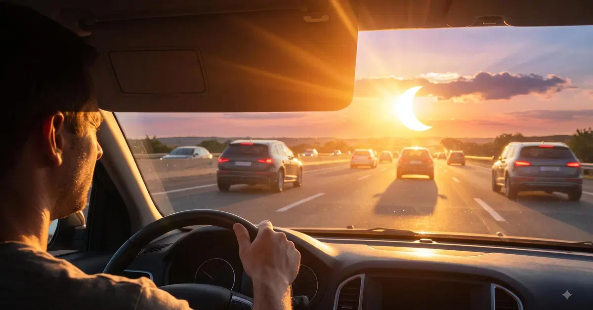 Guidare con l'eclissi solare: i veri rischi al volante e l'errore imperdonabile da evitare