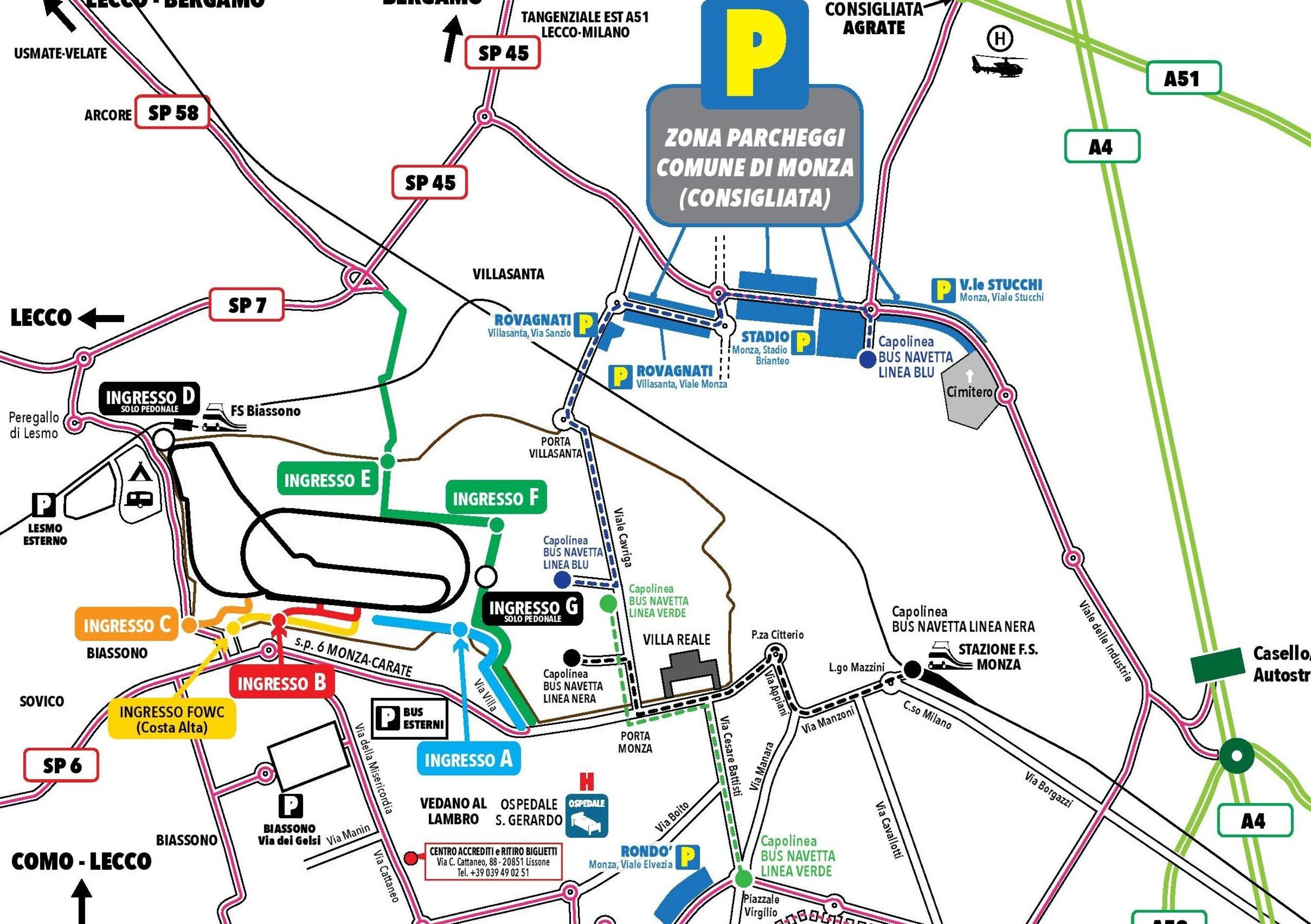 GP Italia F1 2016, Monza: i parcheggi