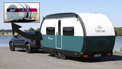 Beauer X8, la roulotte “fisarmonica” che si allarga in 60 secondi e diventa una casa da 30 mq
