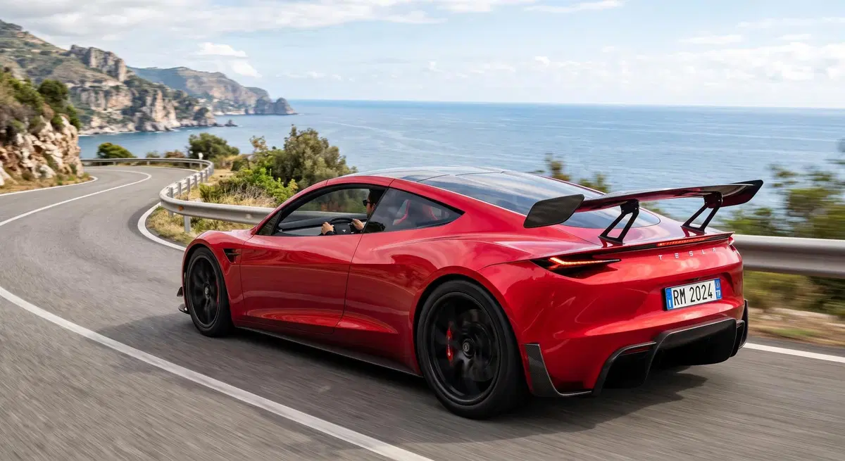 Tesla Roadster, il brevetto svela l’ala da 700 kg: ecco come sarà la nuova supercar elettrica