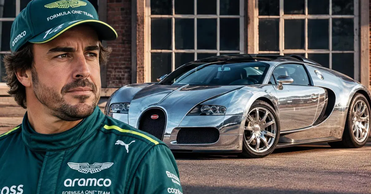 Fernando Alonso e la Bugatti Veyron in alluminio a vista: solo la carrozzeria è costata più dell'auto